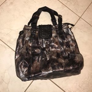 Large Multicolor Metallic Snakeskin Purse